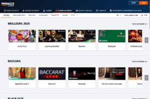 L'accueil des jeux de casino